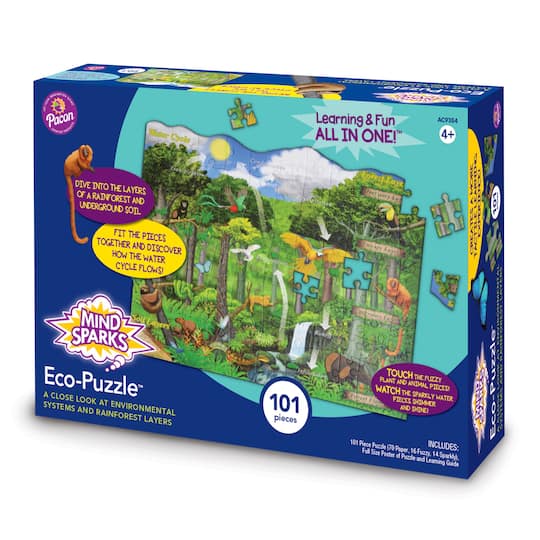 Mind Sparks® Eco-Puzzle™ Animals, Plants & Rainforest Layers 101 Piece  Puzzle